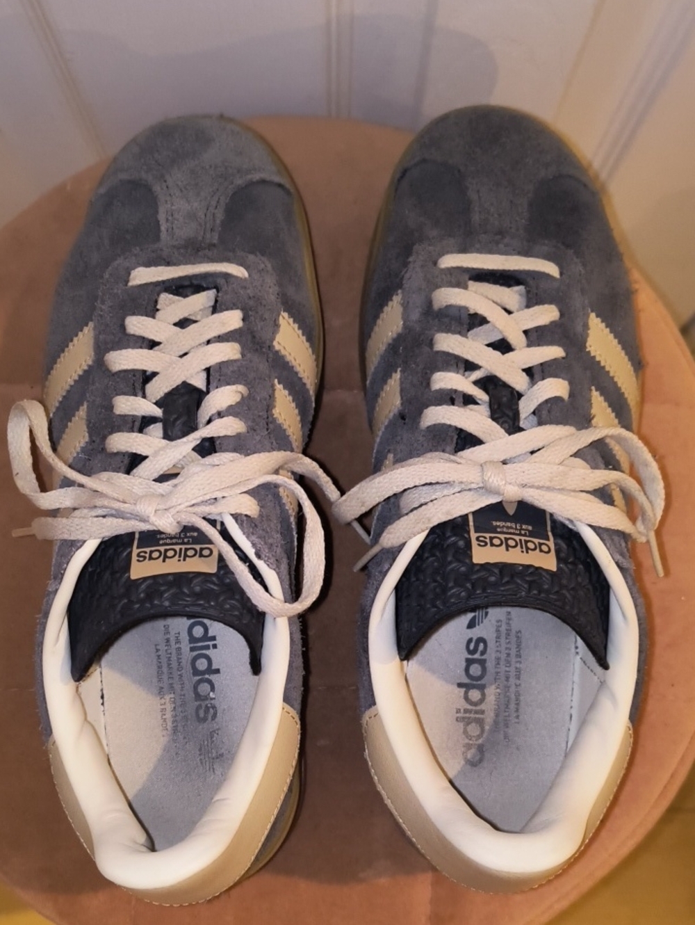 Adidas Gazelle Bold Shoes Grey Magic Beige Gum Size 8.5 - Picture 5 of 8